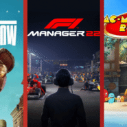 Trois jeux vidéo populaires : Saints Row, F1 Manager 22, Pac-Man World Re-Pac