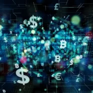 Symboles de devises flottant dans un espace numérique