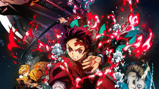 Personnages d'anime en scène de combat dynamique avec effets lumineux