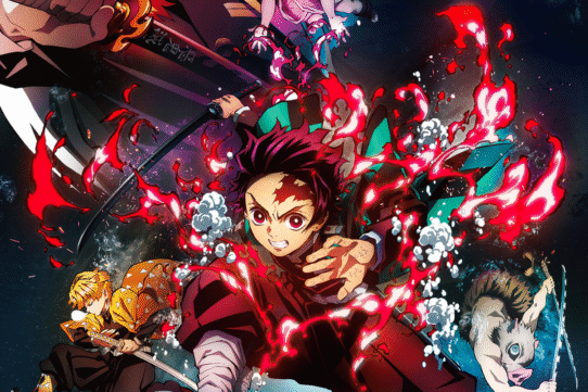 Personnages d'anime en scène de combat dynamique avec effets lumineux