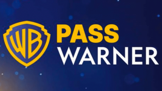 Logo Pass Warner sur fond bleu
