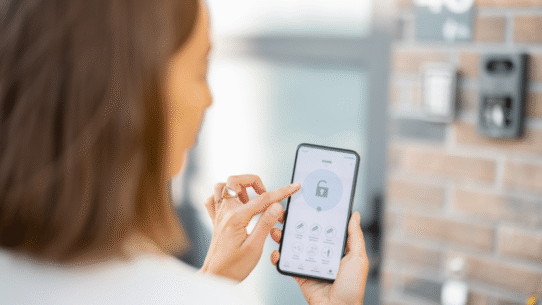 Personne utilisant une application de sécurité sur un smartphone