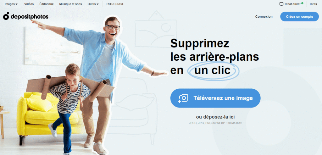Deposit Photos - supprimer le fond d'une image en ligne