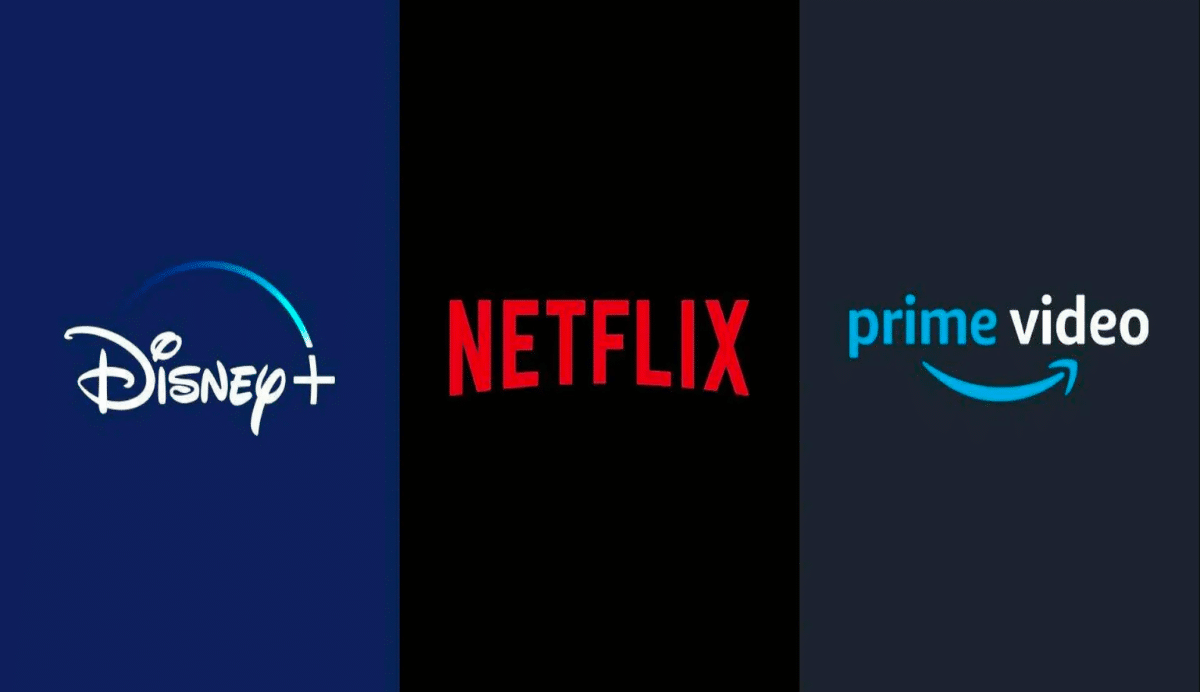 Logos de Disney+, Netflix et Prime Video