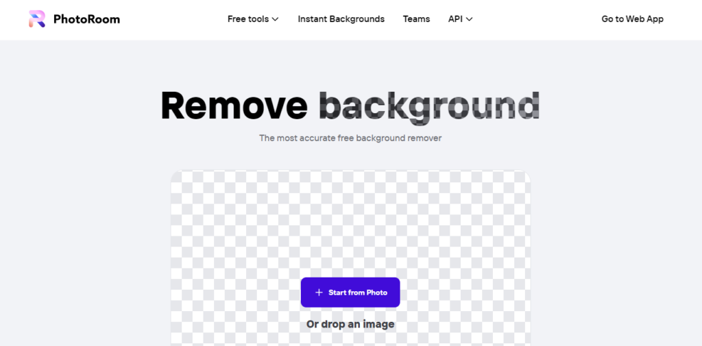 Photoroom - supprimer le fond d'une image en ligne