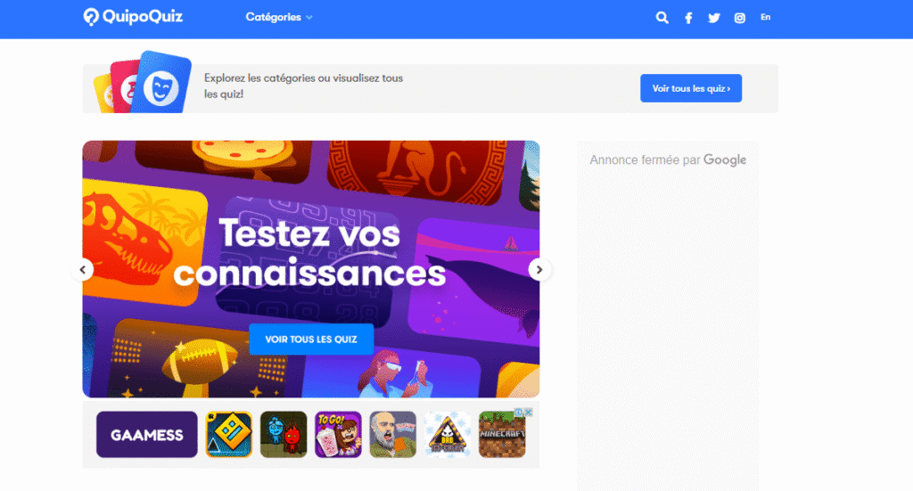 QuipoQuiz - Quizz en ligne gratuits