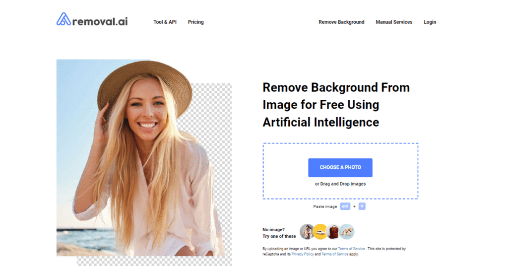 Removal.ai - supprimer le fond d'une image en ligne