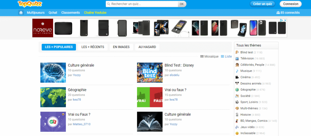 TopQuiz - Quizz en ligne gratuits