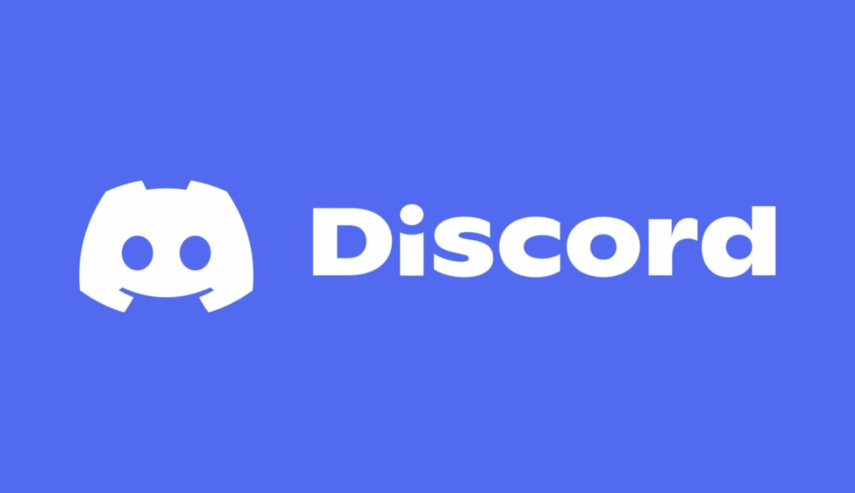 Logo blanc de Discord sur fond bleu