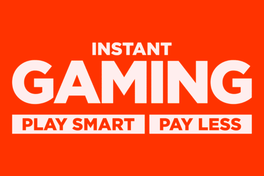 Logo Instant Gaming avec slogan Play Smart Pay Less