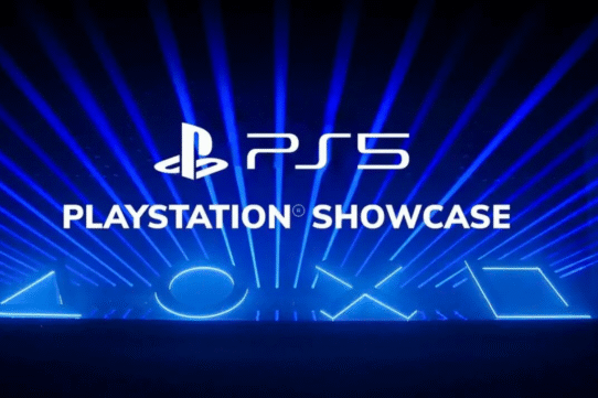Logo du PlayStation Showcase PS5 sur fond bleu