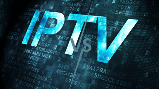 Illustration numérique montrant IPTV vs TV