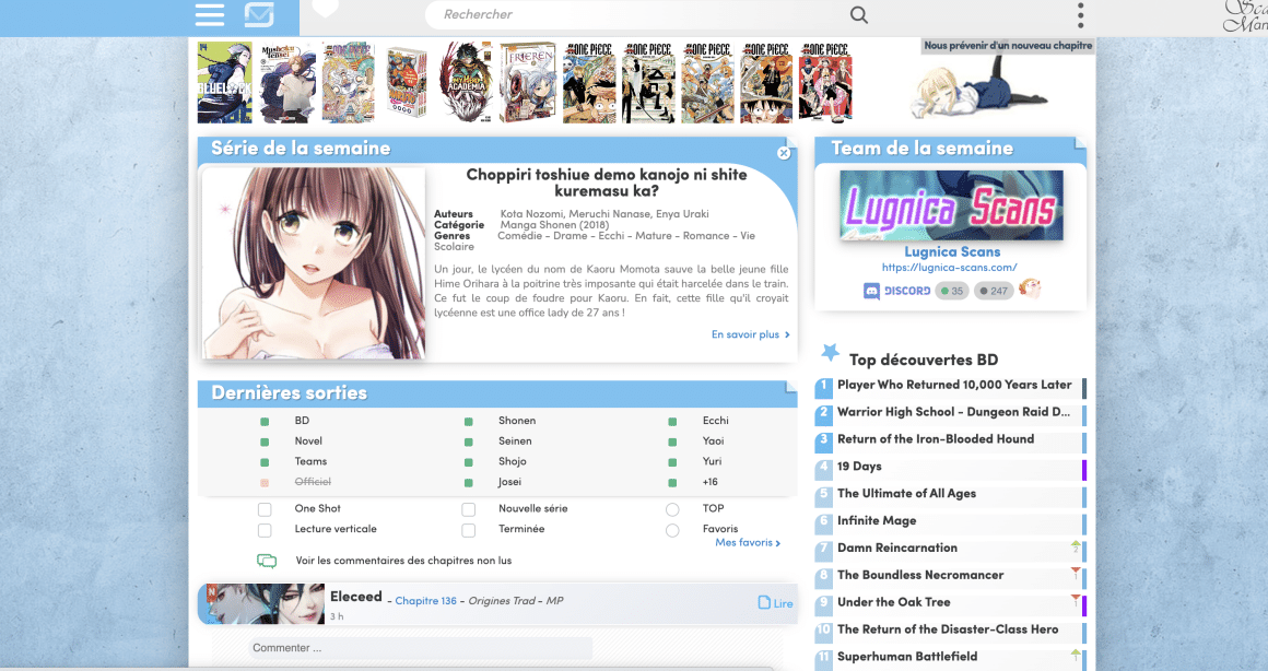 Scan Manga : Top 8 des sites pour lire des mangas en ligne — YubiGeek
