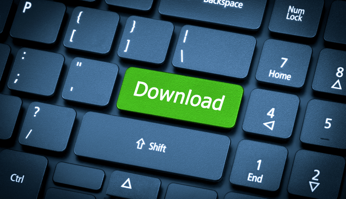Clavier avec une touche verte marquée Download