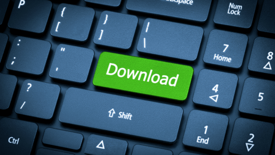 Clavier avec une touche verte marquée Download