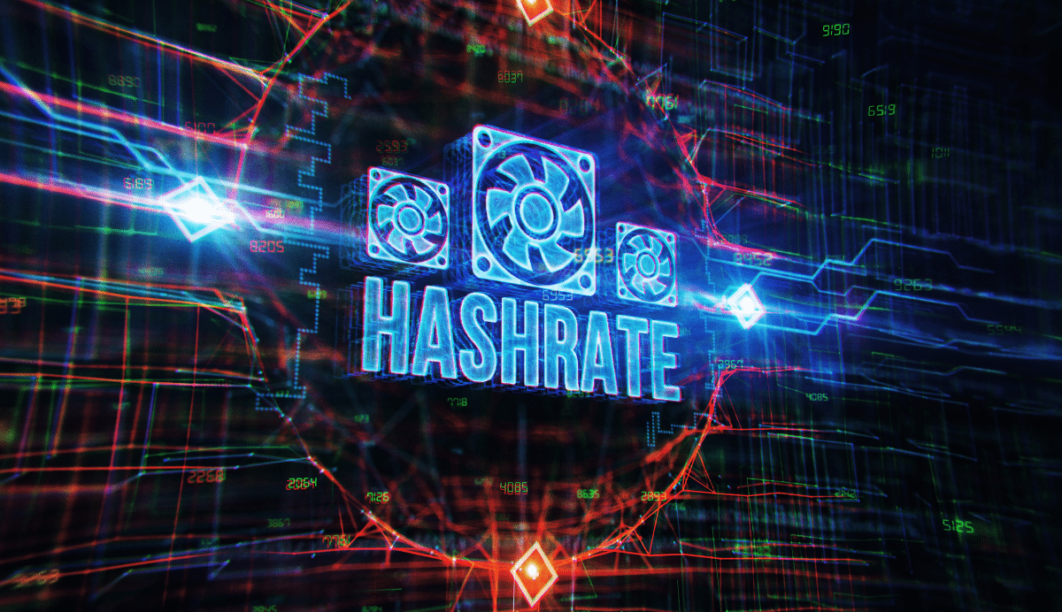 Illustration numérique du concept de hashrate avec ventilateurs et chiffres