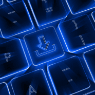 Clavier lumineux avec une touche de téléchargement en surbrillance