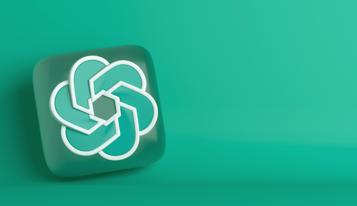 Logo géométrique blanc sur fond vert uni