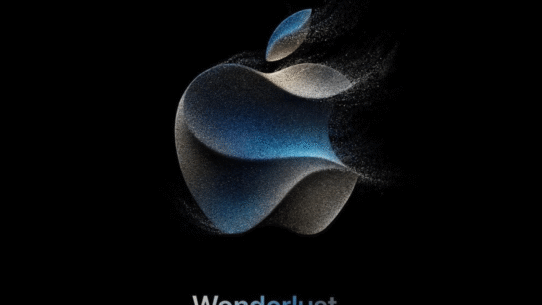 Logo abstrait en décomposition avec texte Wonderlust