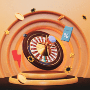 Roulette et jetons flottant dans un design dynamique