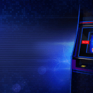 Machine à sous illuminée avec un écran numérique étoilé