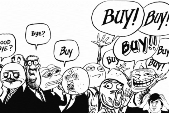 Mème illustrant des personnages avec des bulles de dialogue