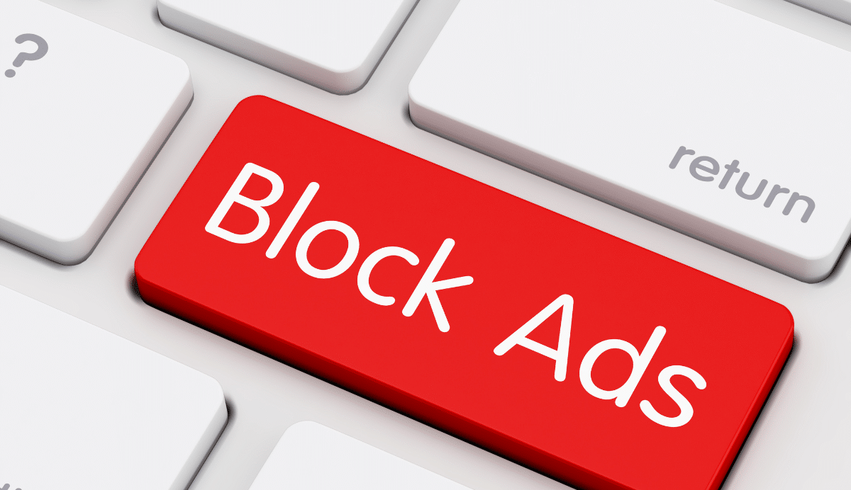 Touche rouge de clavier indiquant Block Ads