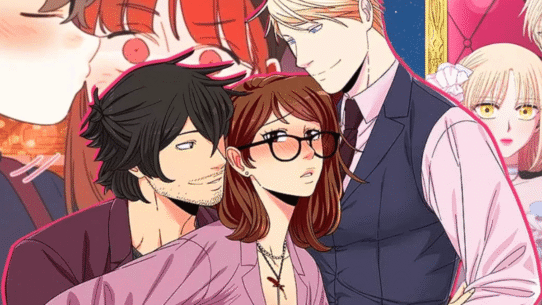 Personnages de manga dans une scène romantique complexe