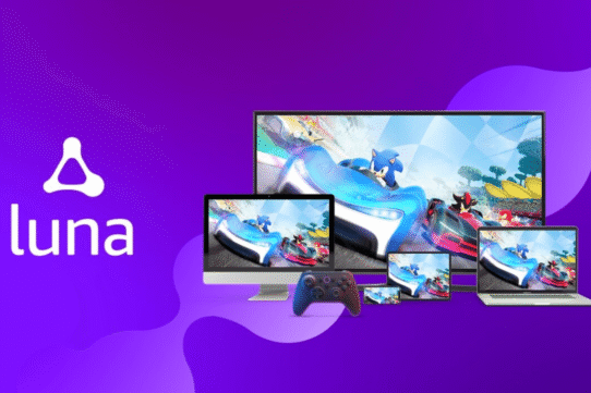 Service de jeu Luna affiché sur divers appareils