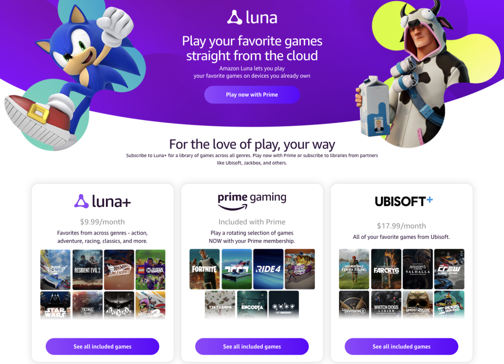 Amazon Luna pricing