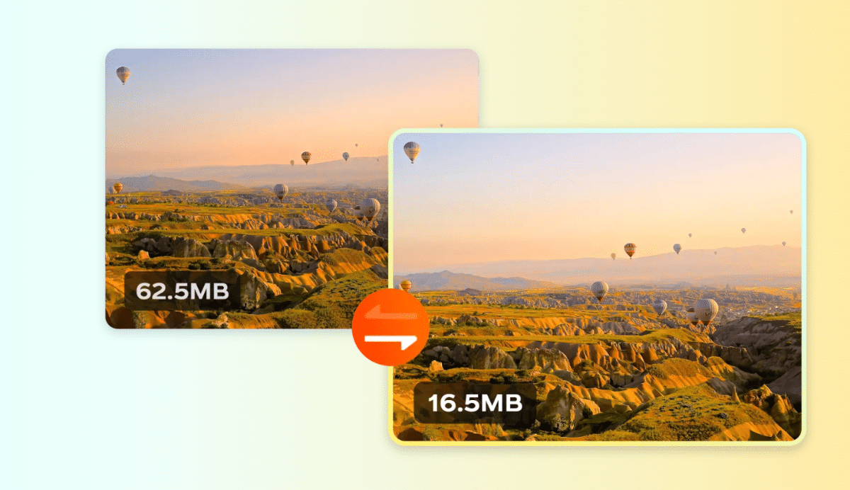 Comparaison de tailles d'image avec montgolfières en Cappadoce