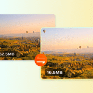 Comparaison de tailles d'image avec montgolfières en Cappadoce