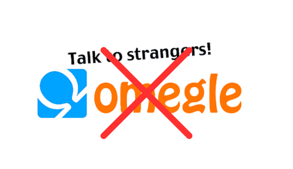 Logo d'Omegle barré par une croix rouge