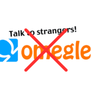 Logo d'Omegle barré par une croix rouge