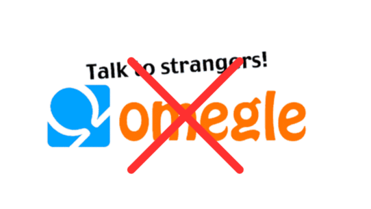 Logo d'Omegle barré par une croix rouge
