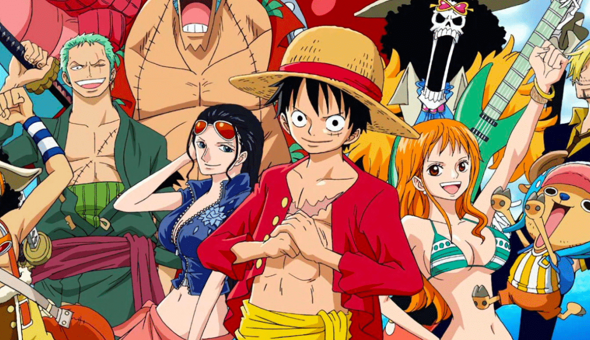 Groupe de personnages d'animation en tenue colorée