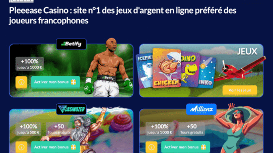 Offres de bonus sur Pleeease Casino pour les joueurs francophones