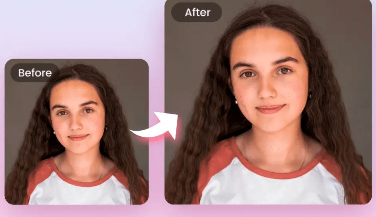 Portrait d'une jeune femme avant et après retouche