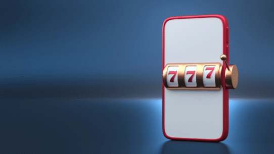 Smartphone avec symbole de jackpot 777