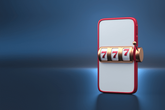 Smartphone avec symbole de jackpot 777