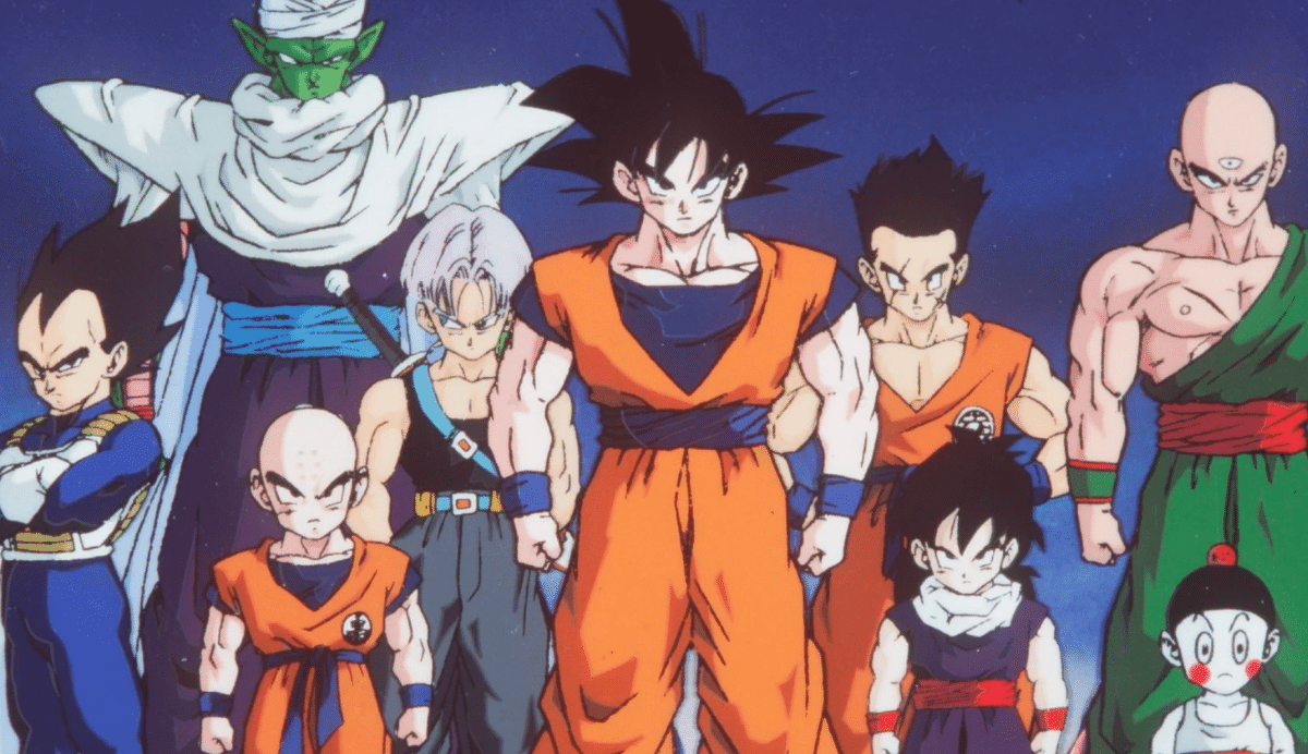 Groupe de personnages d'un célèbre anime japonais