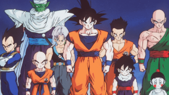 Groupe de personnages d'un célèbre anime japonais