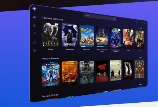 Capture d'écran de Stremio affichant des options de films et séries