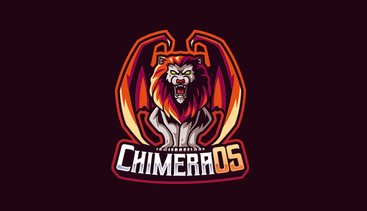 Logo ChimeraOS avec un lion et des ailes de dragon