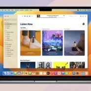Ordinateur portable affichant une application de musique