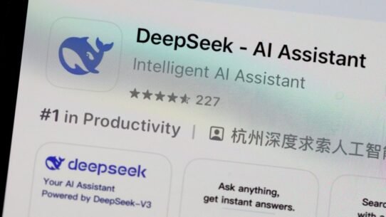 Écran de l'application DeepSeek, assistant intelligent classé numéro 1