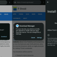 Écrans de téléchargement et autorisation sur un appareil Android