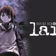Personnage de Serial Experiments Lain sur fond sombre