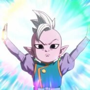 Personnage animé avec les bras levés dégageant de la lumière