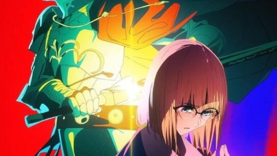 Illustration d'un personnage d'anime devant un fond lumineux